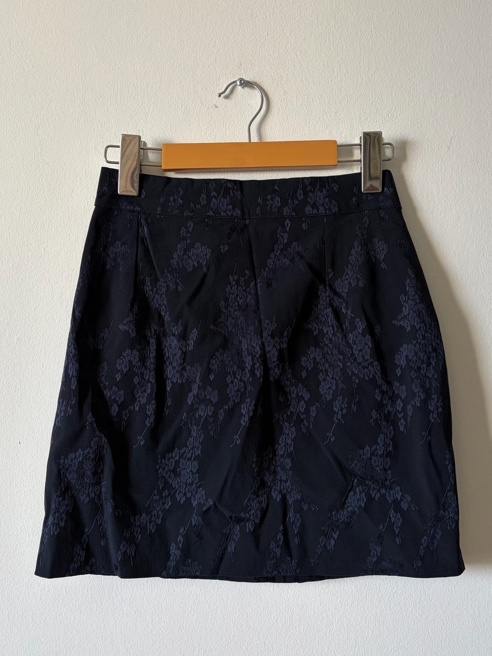 Vintage navy floral print high waisted mini skirt